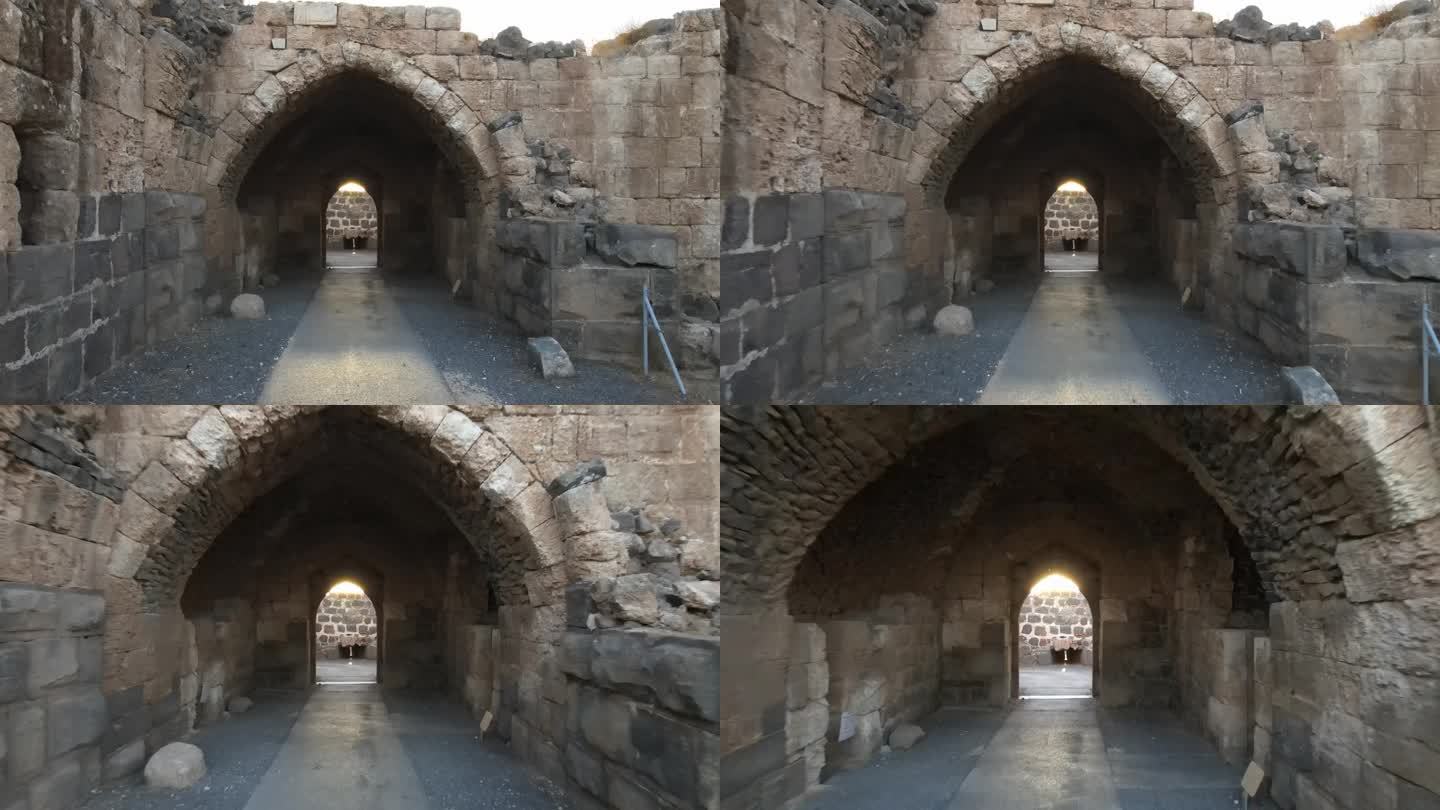 堡垒的大门。古建筑旅游景点特写