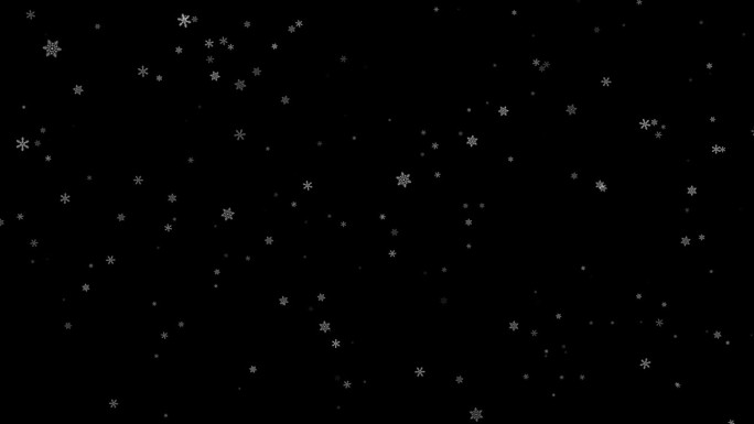 冬天的背景，飘落的雪花，碎花雪花和散景灯在4k 3D背景