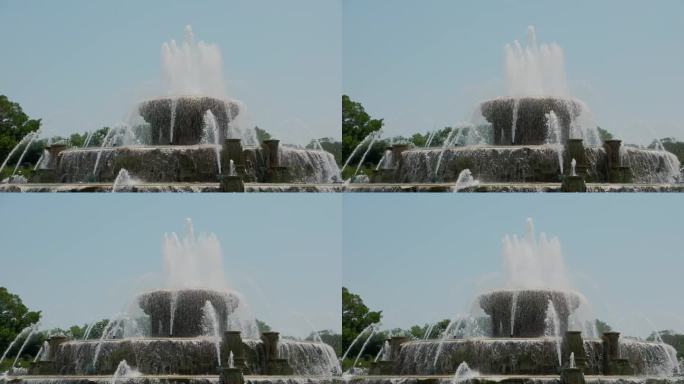 芝加哥市中心的白金汉喷泉，伊利诺伊州，芝加哥