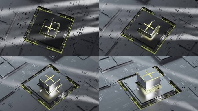 一个动态的设置，展示立方体在运动中作为背景的一部分。