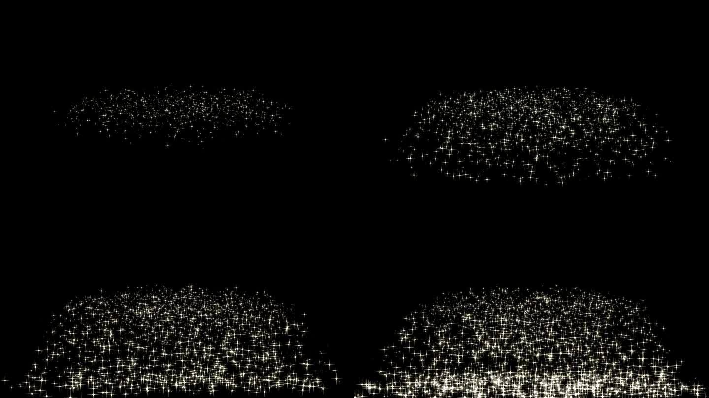 闪烁的星星从中心缓缓落下的粒子动画材质(透明背景)带有alpha通道的MOV闪烁地毯