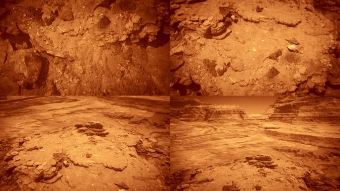 火星的岩石表面。空间探索和科学研究