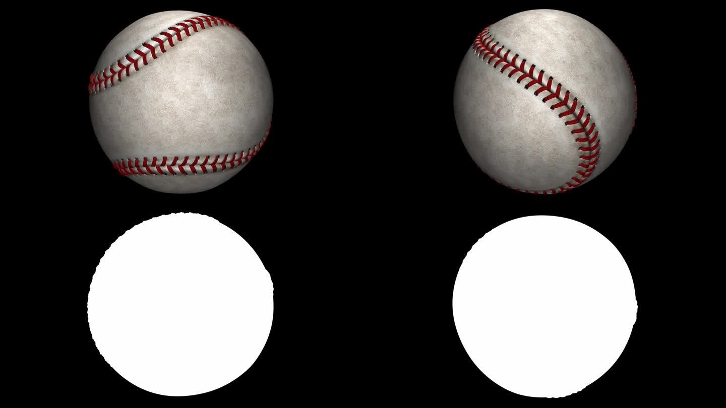 棒球循环棒球旋转通道三维动画