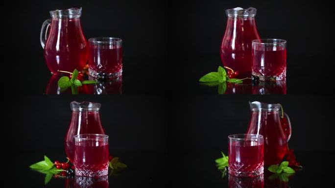 用醒酒器中新鲜的夏季浆果制成的清凉饮料。