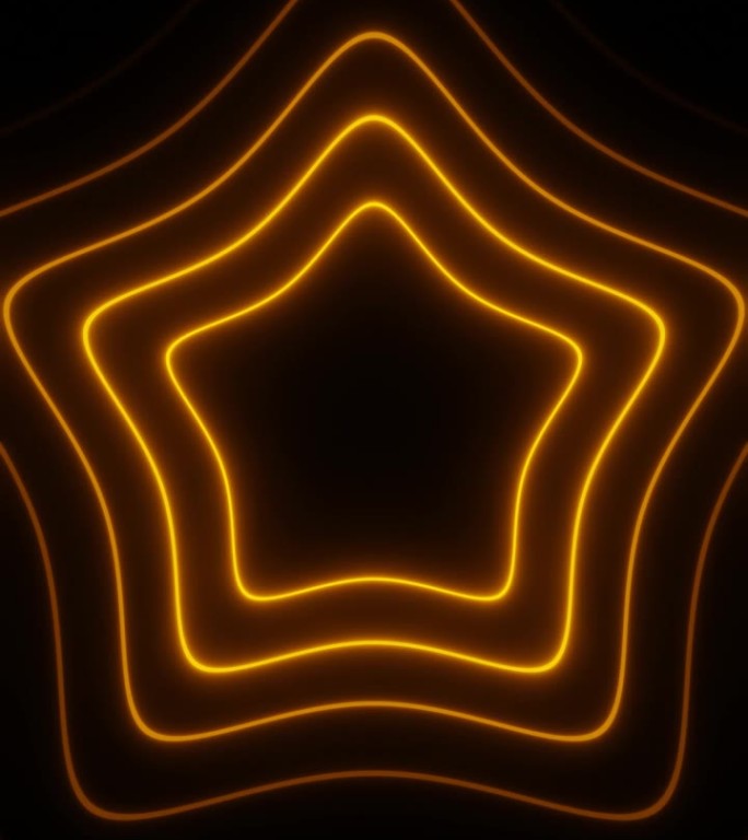 垂直视频圆形金色霓虹星隧道循环动画背景