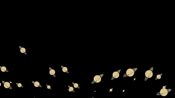 土星表情动画黑色透明带通道前景装饰
