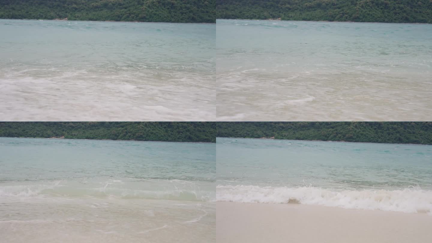 海浪卷起白色沙滩海浪卷起白色沙滩
