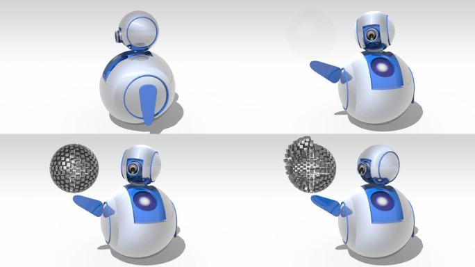 可爱的机器人展示纳米技术