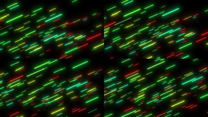 4k发光的科幻科技视频动画与霓虹激光射线-技术-数字背景
