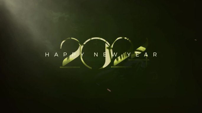 电影动画2024年新年庆典。用奢华闪亮的金色迎接新年的开始。