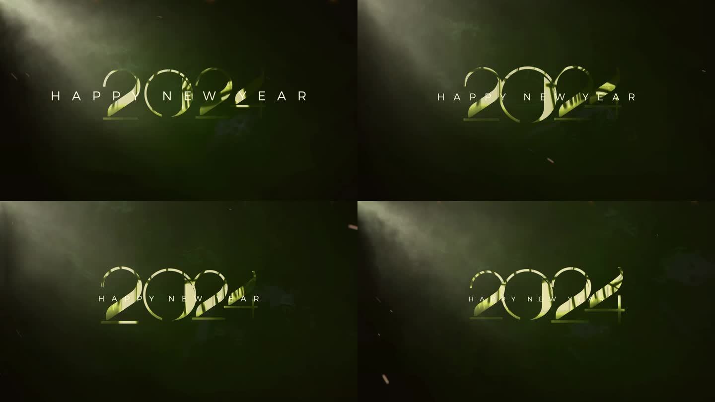 电影动画2024年新年庆典。用奢华闪亮的金色迎接新年的开始。