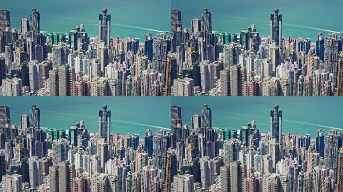 【正版素材】香港大景全景大气俯拍7279