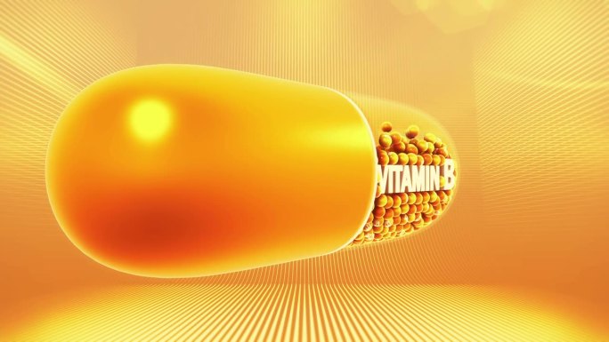 维生素B金色橙色特效动画广告素材