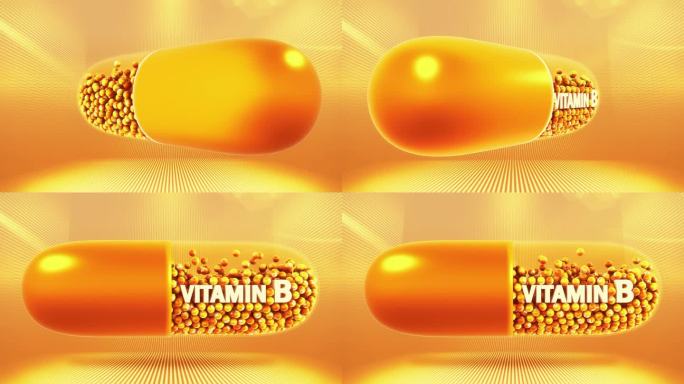 维生素B金色橙色特效动画广告素材