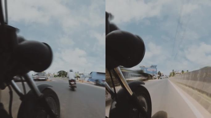 高速公路上驾车者的超缩视频垂直镜头1080