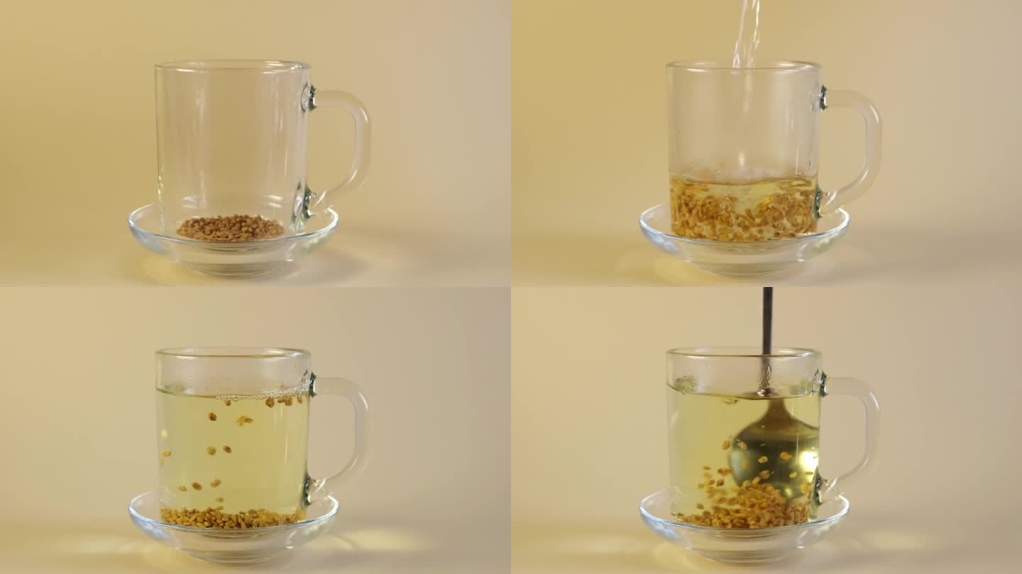 黄茶和葫芦巴籽一起喝。泡茶可以破坏免疫系统。有助于减肥，消化和血糖治疗