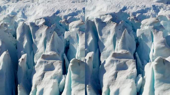 垂直视频特写冰山在南极的南极海洋。