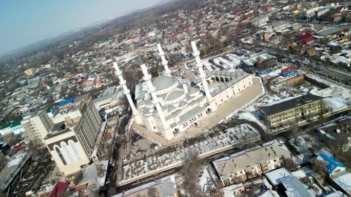 伊玛目萨拉希比什凯克中央清真寺，无人机拍摄