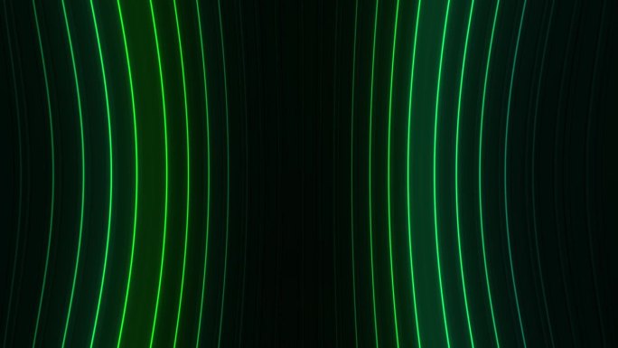绿色霓虹荧光灯棒讲台舞台抽象彩色背景与明亮的霓虹发光的光线和发光的线条背景。循环的背景。光速。无缝循