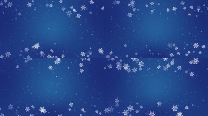 圣诞装饰的背景是闪闪发光的雪花飘落的白色雪花。闪光的