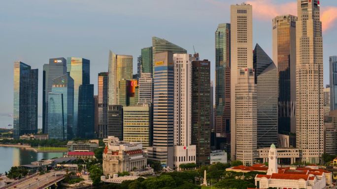 新加坡的天际线大景高楼大厦繁华