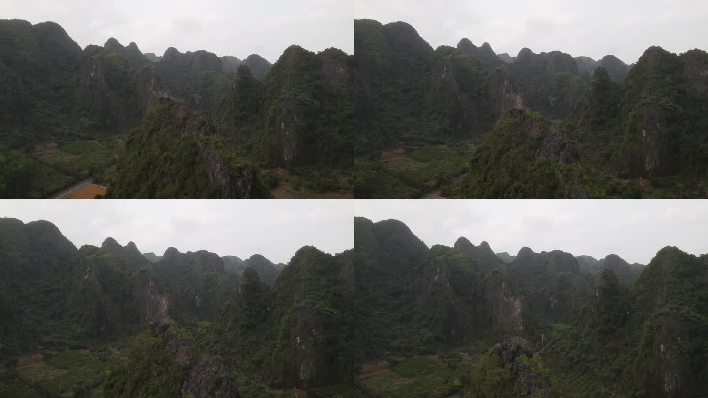 越南吉巴岛鸟瞰图航拍大气群山