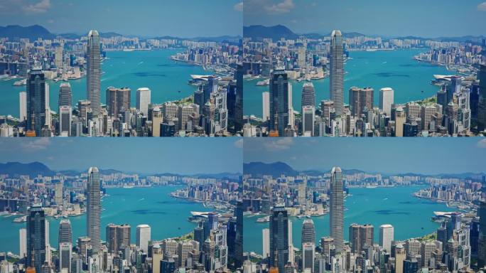 【正版素材】香港大景全景大气俯拍7257