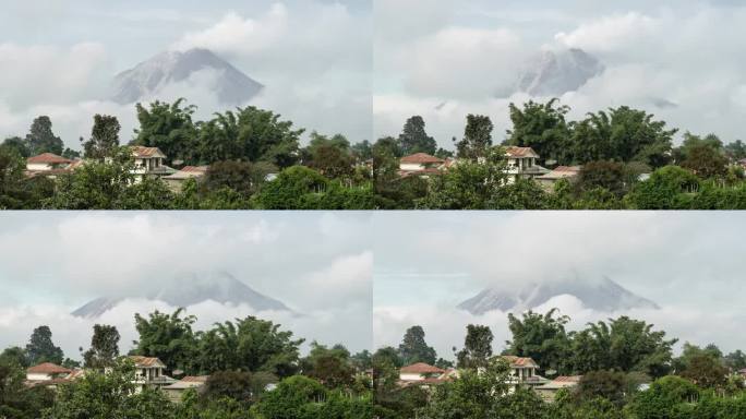 印尼苏门答腊岛锡纳朋火山喷发火山碎屑流时间流逝