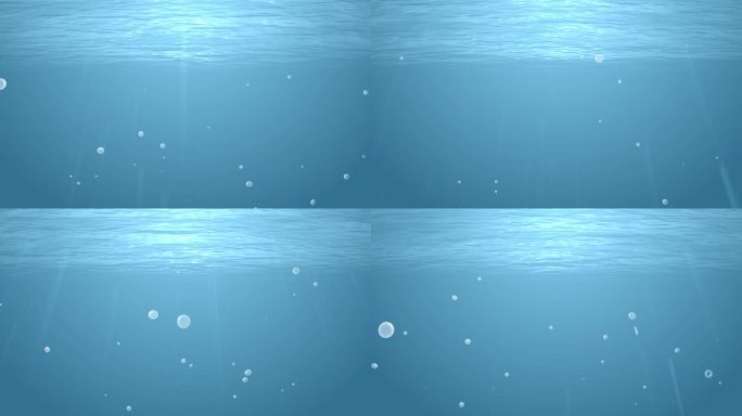 水下背景视频01海底气泡上升蔚蓝