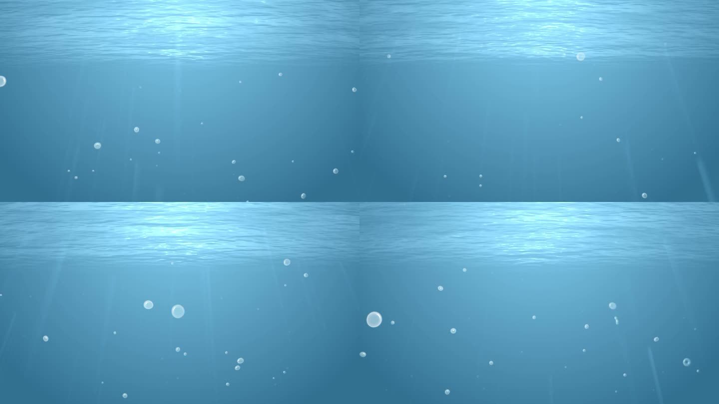 水下背景视频01海底气泡上升蔚蓝