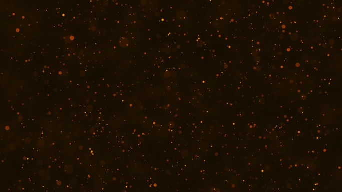 4K 3D粒子闪烁对黑暗背景复制空间。圣诞纸屑奢华金黄
