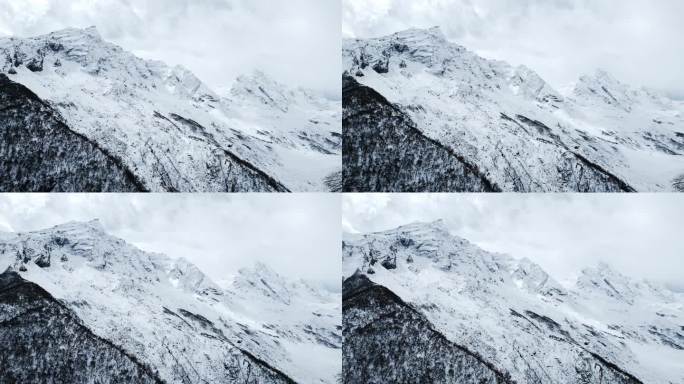 尼泊尔高山的白雪皑皑的山峰