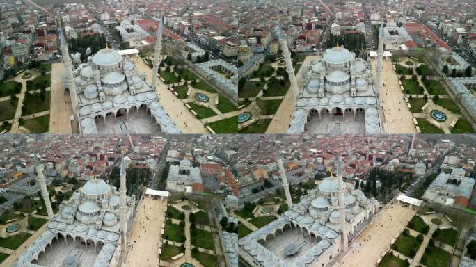 土耳其伊斯坦布尔法提赫清真寺长镜头右移