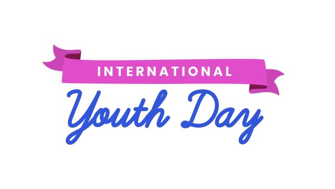 国际青年日问候动画白底。非常适合国际青年日庆祝活动。