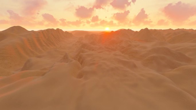 沙漠日出日落延时拍摄