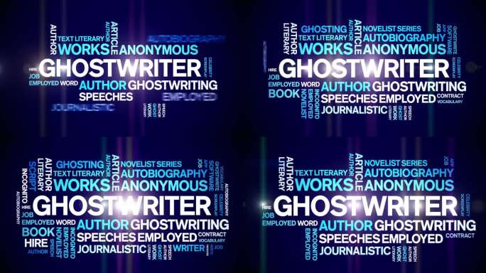 Ghostwriter动画字云，文本标签动态排版无缝循环。