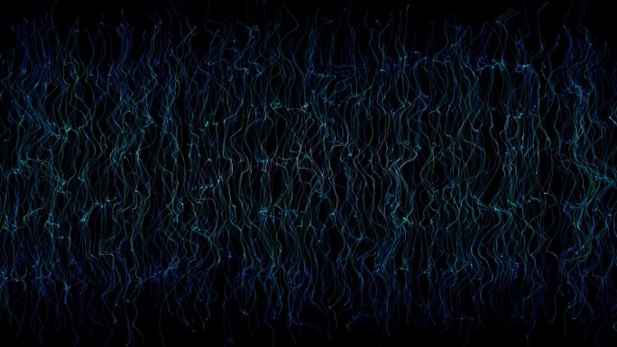 许多霓虹灯线在黑色，抽象的电脑生成的背景。60 fps 3D渲染