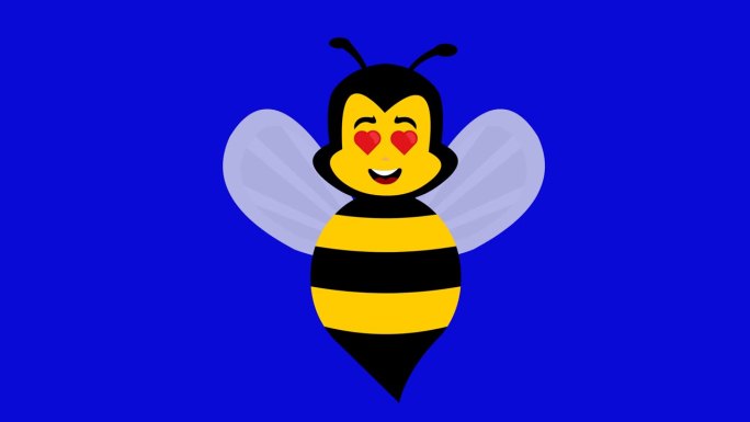 视频动画蜜蜂虫卡通爱心眼睛