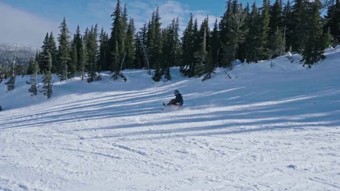 适应性运动员使用坐式滑雪