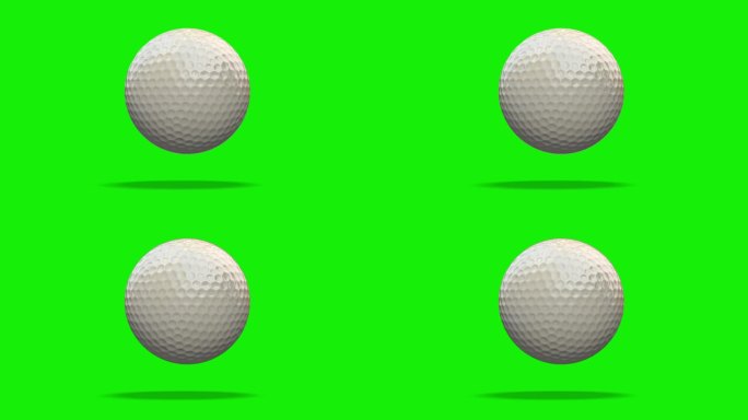 高尔夫球击中绿色色度键背景(4k + alpha通道)。高尔夫运动。