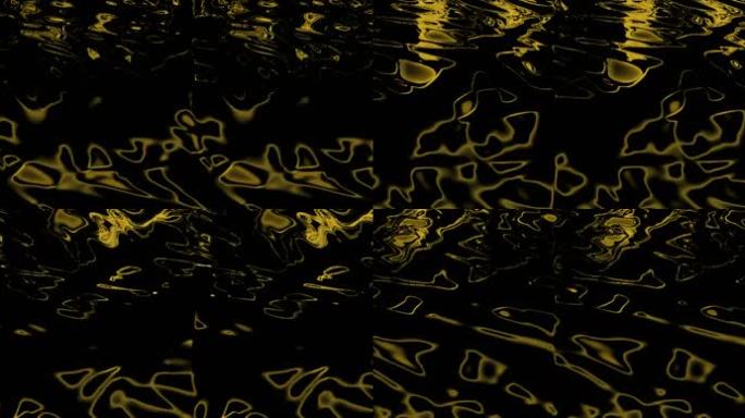 宽屏流体金色黑白液态融合金属背景投影37