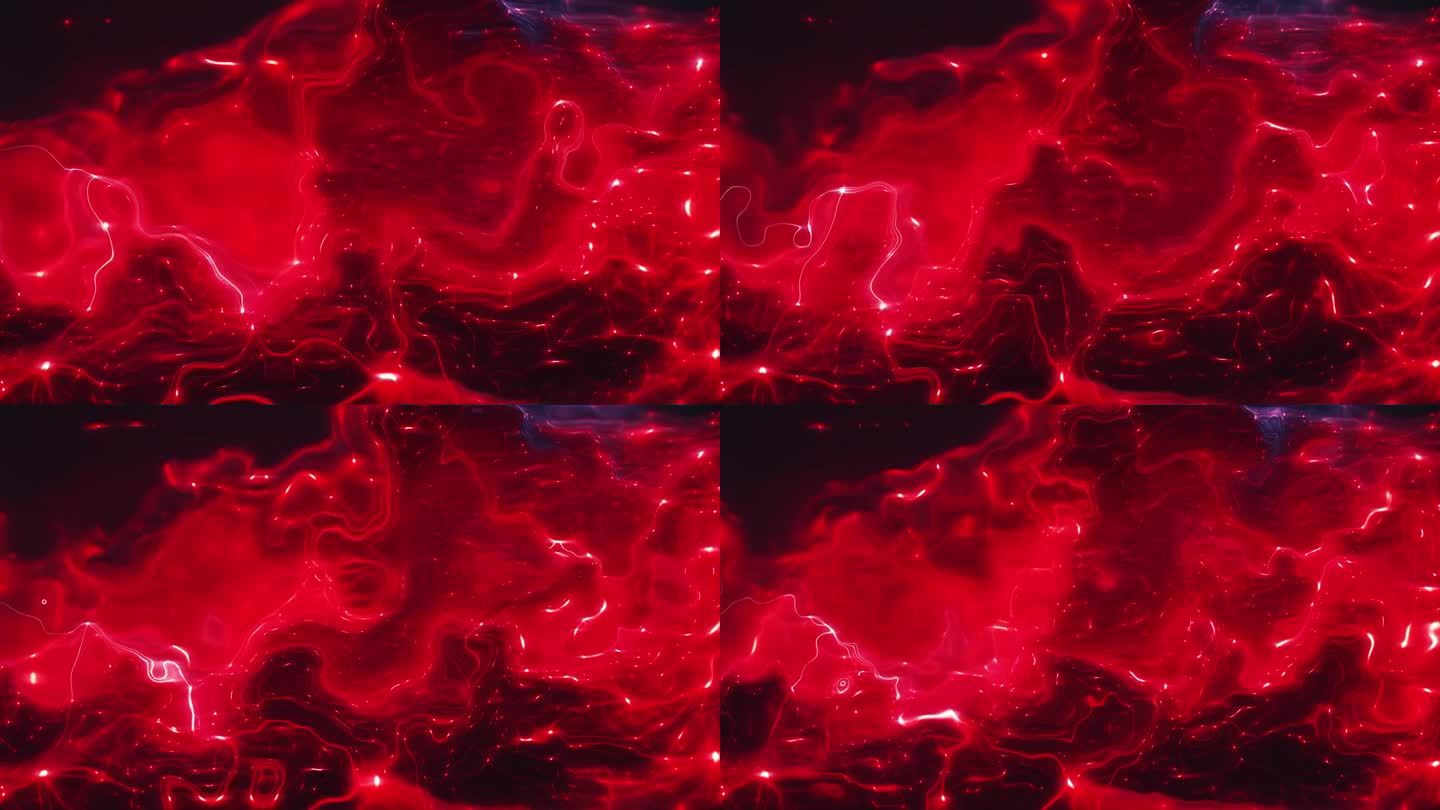 抽象慢动作的红色流体墨水运动的背景，充满活力的彩色油漆漩涡和波浪流动形式。