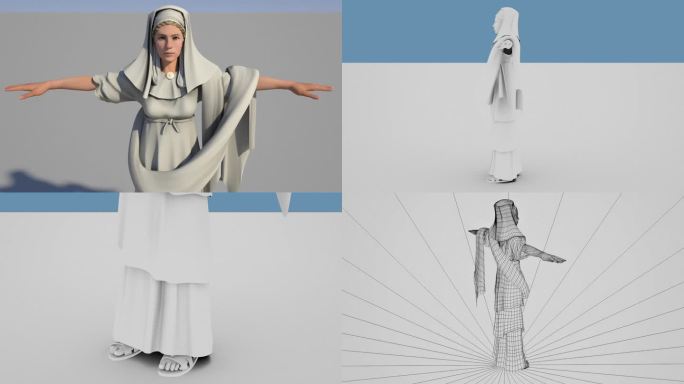 古罗马女祭司三维模型