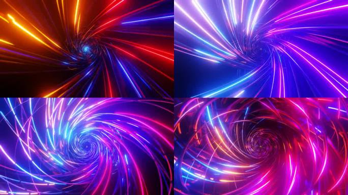 迷人的多色霓虹抽象在催眠无缝VJ循环。
