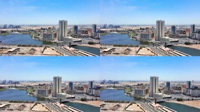 吉达，沙特阿拉伯:鸟瞰海滨城市和著名的度假小镇，巴拉德区——俯瞰阿拉伯半岛的全景