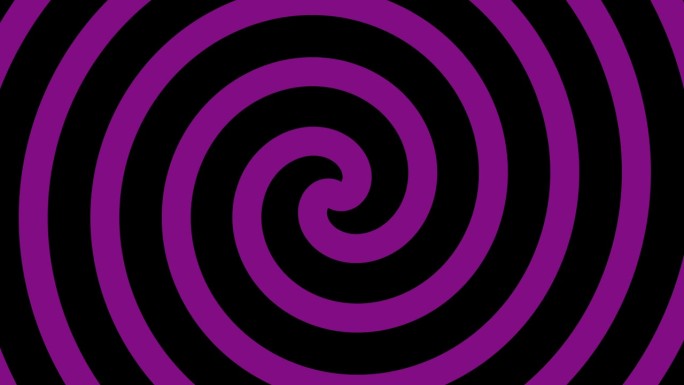 旋转天鹅绒，紫色，黑色线条缩放霓虹灯圈眼昏迷捕捉旋转动画背景，旋转万花筒漩涡动画背景的标志和标题