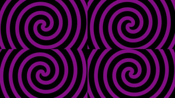 旋转天鹅绒，紫色，黑色线条缩放霓虹灯圈眼昏迷捕捉旋转动画背景，旋转万花筒漩涡动画背景的标志和标题