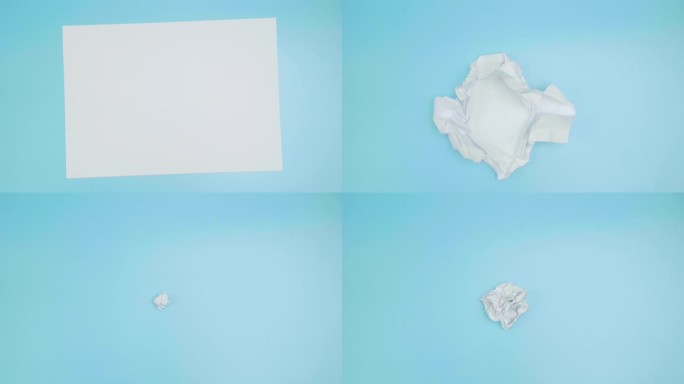 皱巴巴的工艺纸空白纹理复制空间。皱巴巴的纸球定格动画。结合起来创建你的信息。制作一张空白的纸，然后再