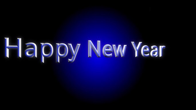 短视频新年快乐，蓝圈黑背景。