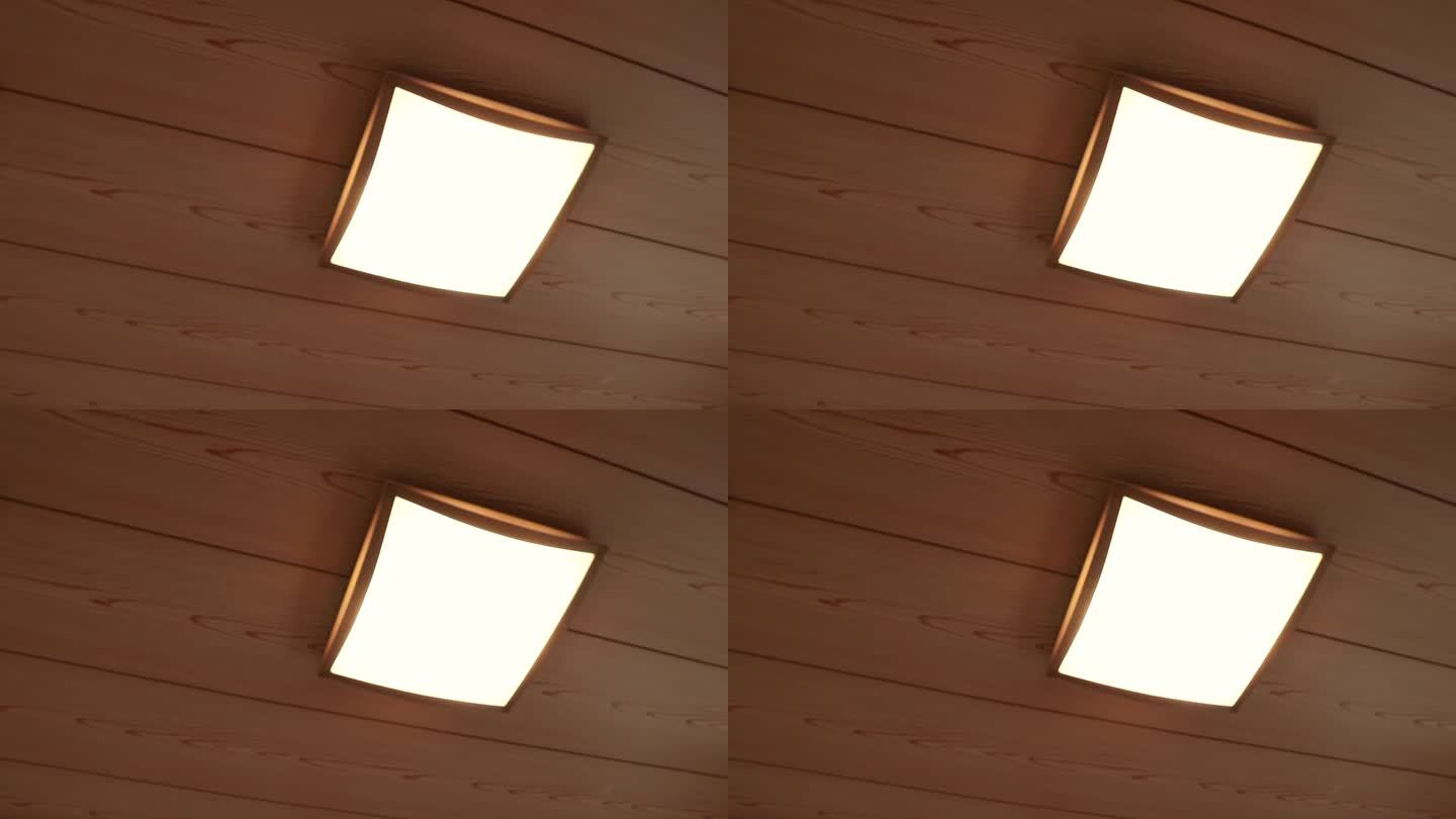日式房间的方形吸顶灯